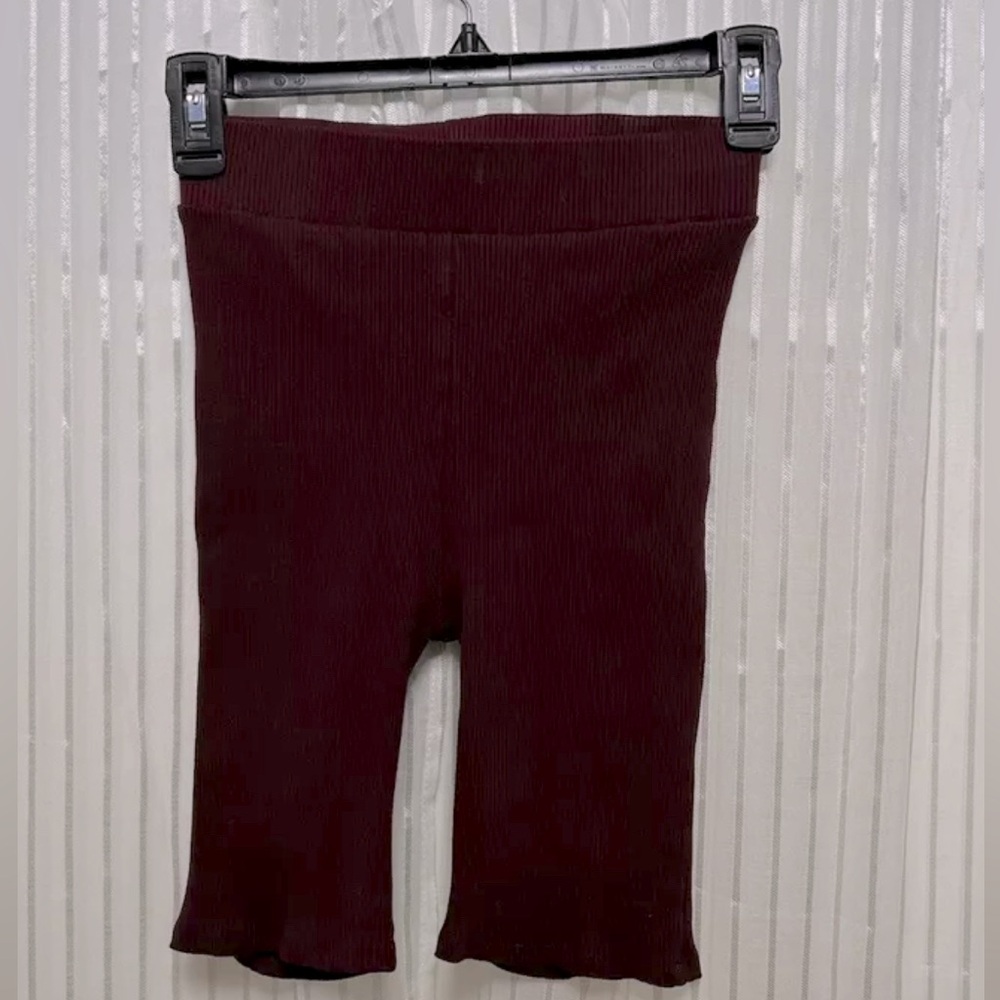 “Naked Wardrobe” Wine Color SZ: (M) Shorts “Biker Shorts” Ribbed NWT